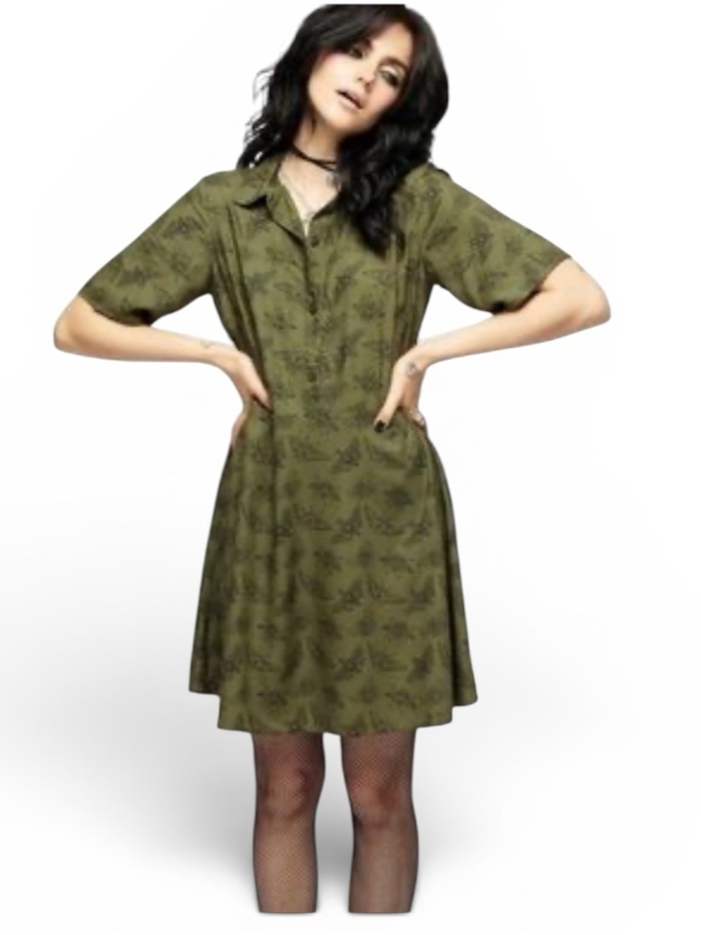 Disturbia Dark Green MortMoth Bug Dress Sz 6